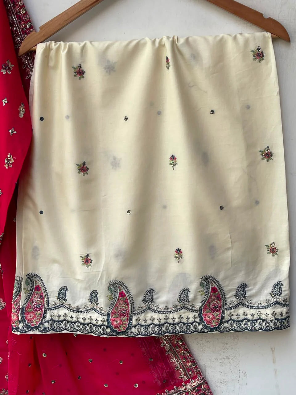 STITCHED LAWN FORMALL Collection AZNA(RED & Zink blue)