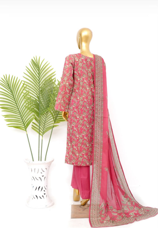 🌸 Blossom Pink – Stitched 3 Piece Suit