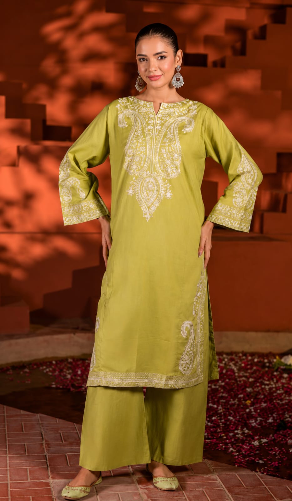 Noor-e-Olive | Premium Embroidered Co-Ord Set