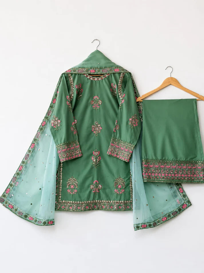 Emerald Grace 3 Piece Embroidered Suit
