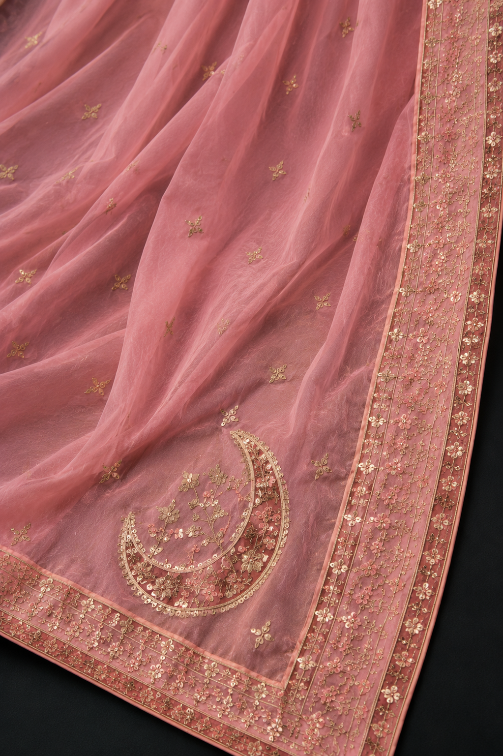 Luxury Blush Pink 3 Piece Stitched Suit – Premium Embroidered Shirt with Elegant Dupatta & Wide Leg Trouser | Festive Collection 2026