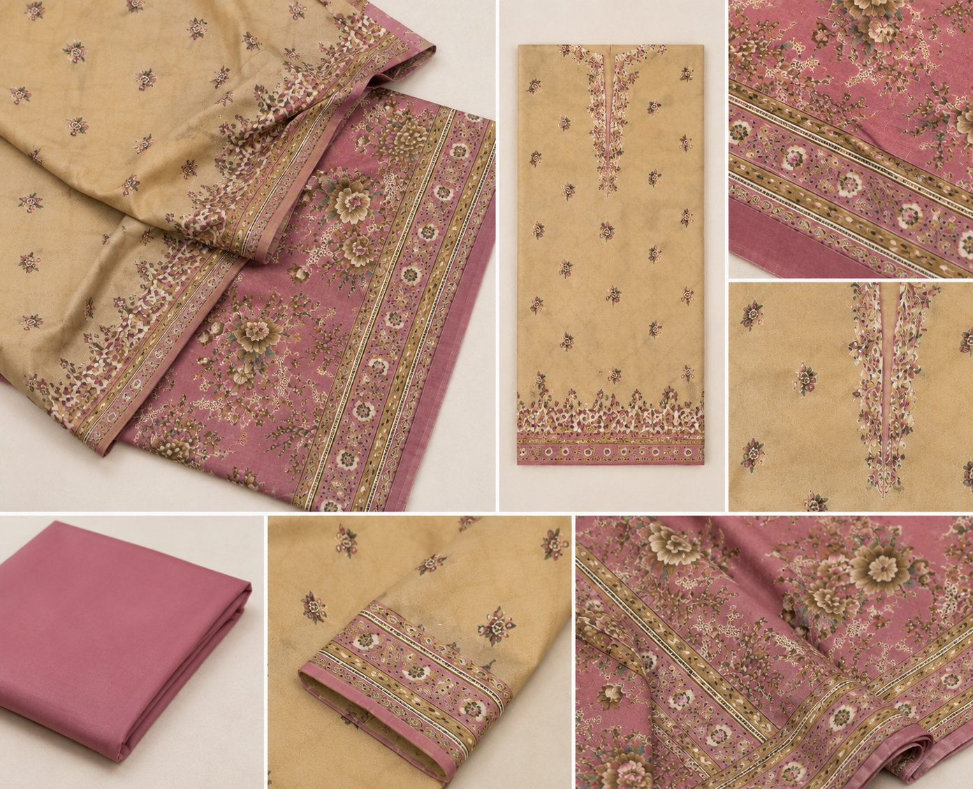 Desert Blossom – Premium Unstitched 3-Piece Lawn Suit