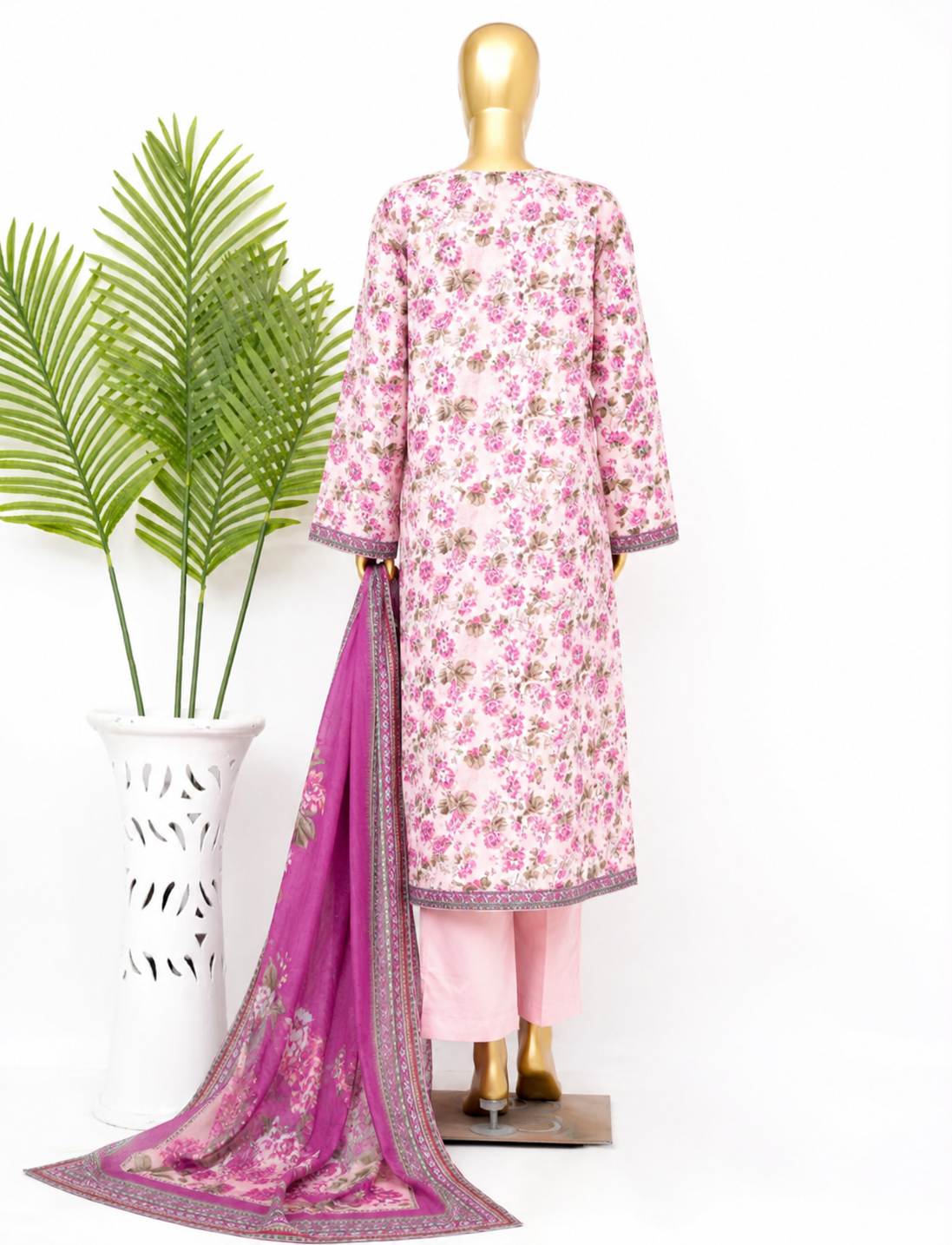 Rose Blossom Premium Printed Stitched 3-Piece Suit