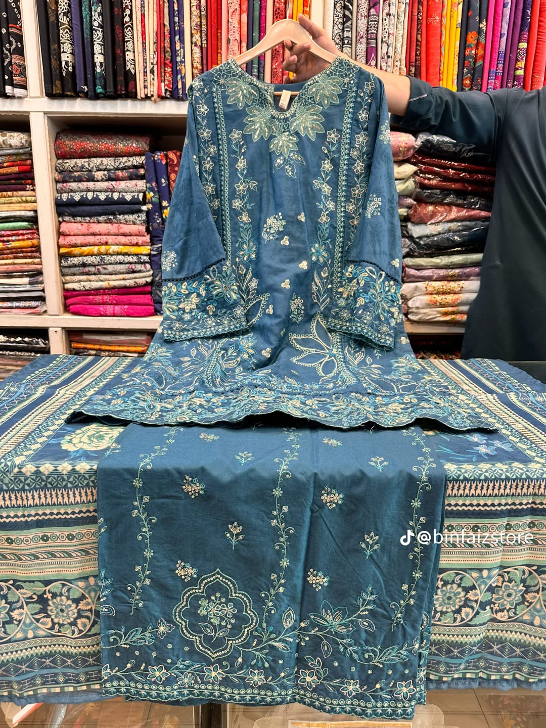 Celeste Bloom Premium Embroidered Stitched 3 Piece Suit for Women | Luxury Festive Wear with Chiffon Dupatta