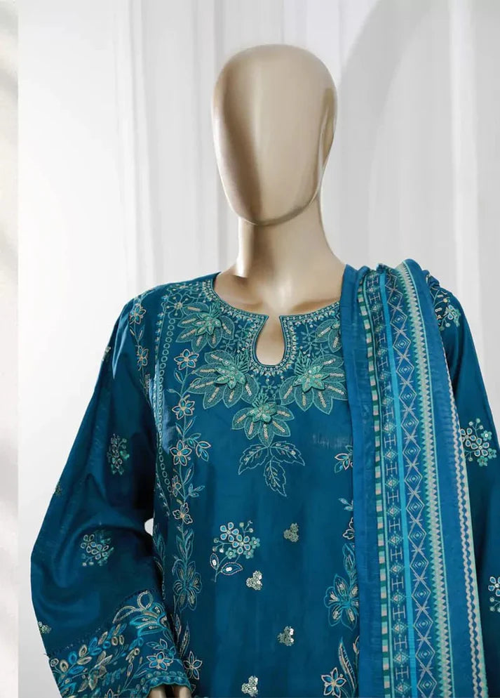 Celeste Bloom Premium Embroidered Stitched 3 Piece Suit for Women | Luxury Festive Wear with Chiffon Dupatta
