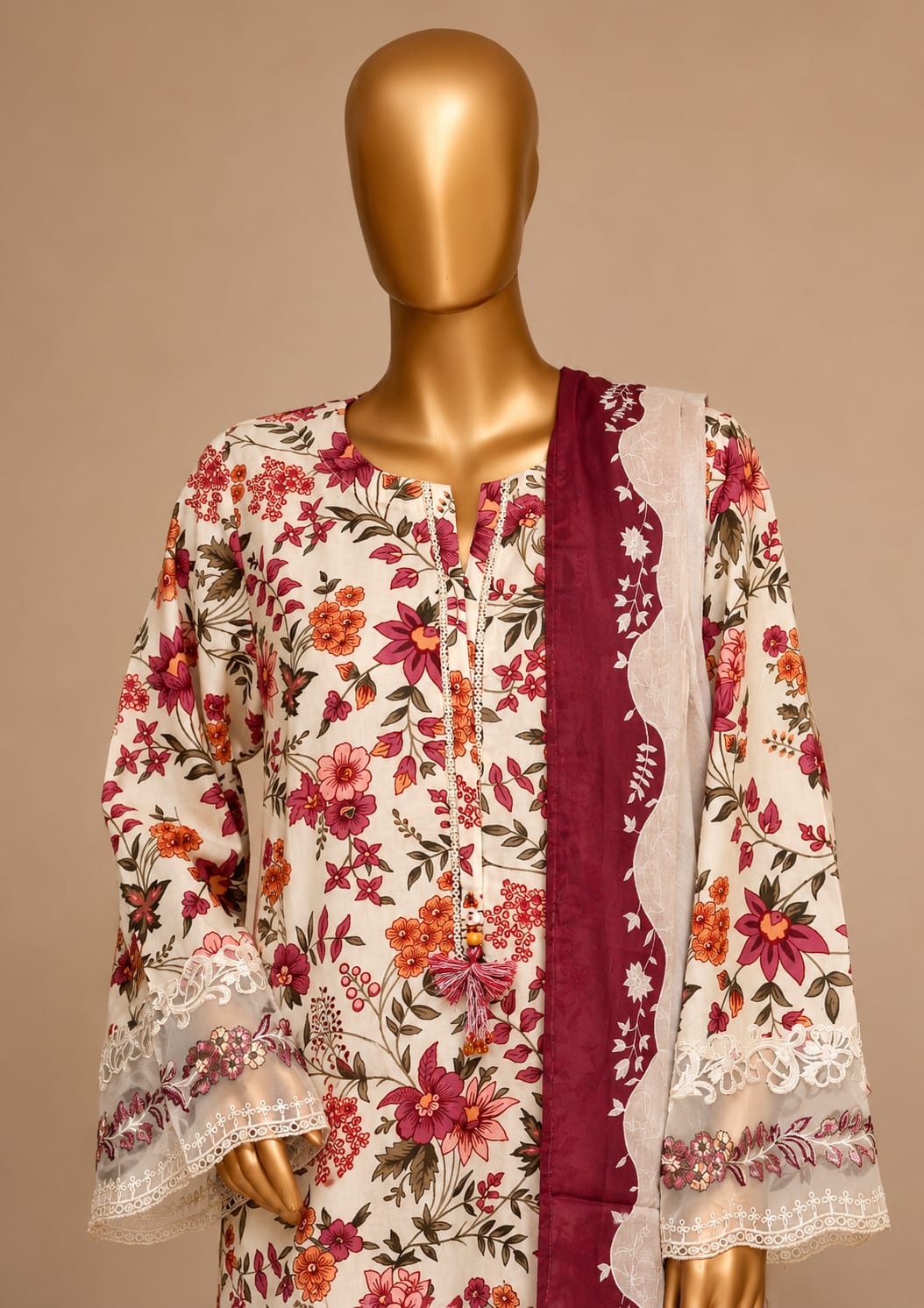 SADABAHAR Premium Floral 3-Piece Suit