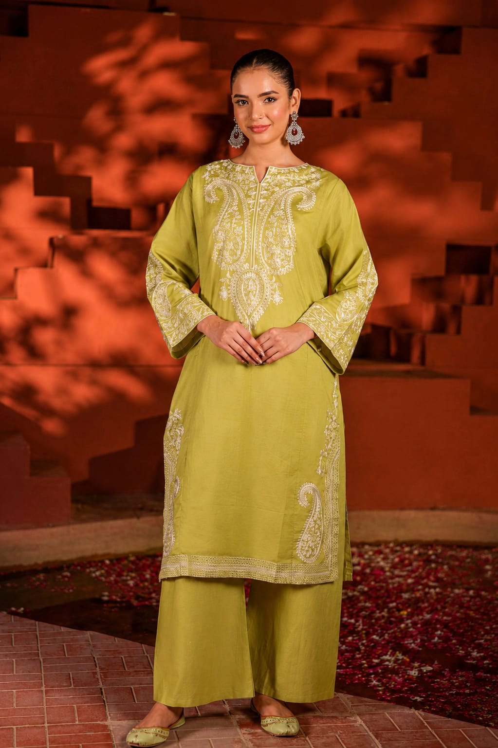 Noor-e-Olive | Premium Embroidered Co-Ord Set