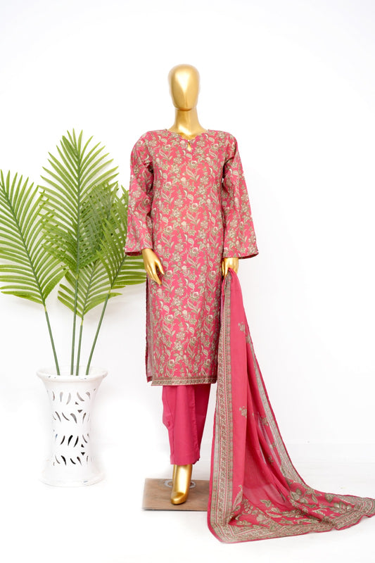 🌸 Blossom Pink – Stitched 3 Piece Suit