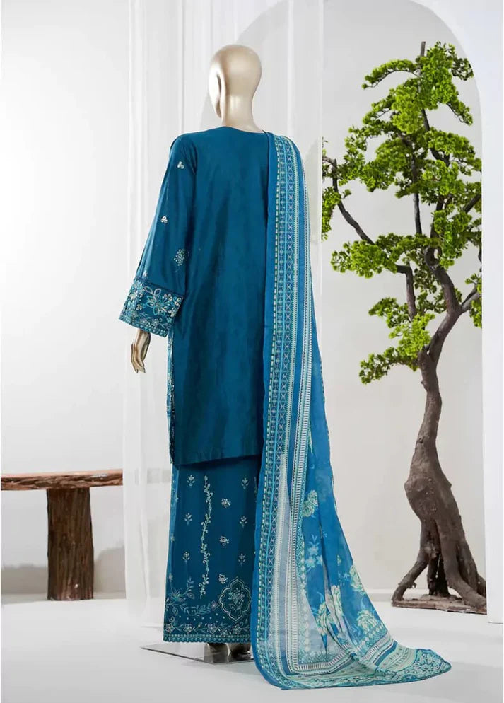 Celeste Bloom Premium Embroidered Stitched 3 Piece Suit for Women | Luxury Festive Wear with Chiffon Dupatta