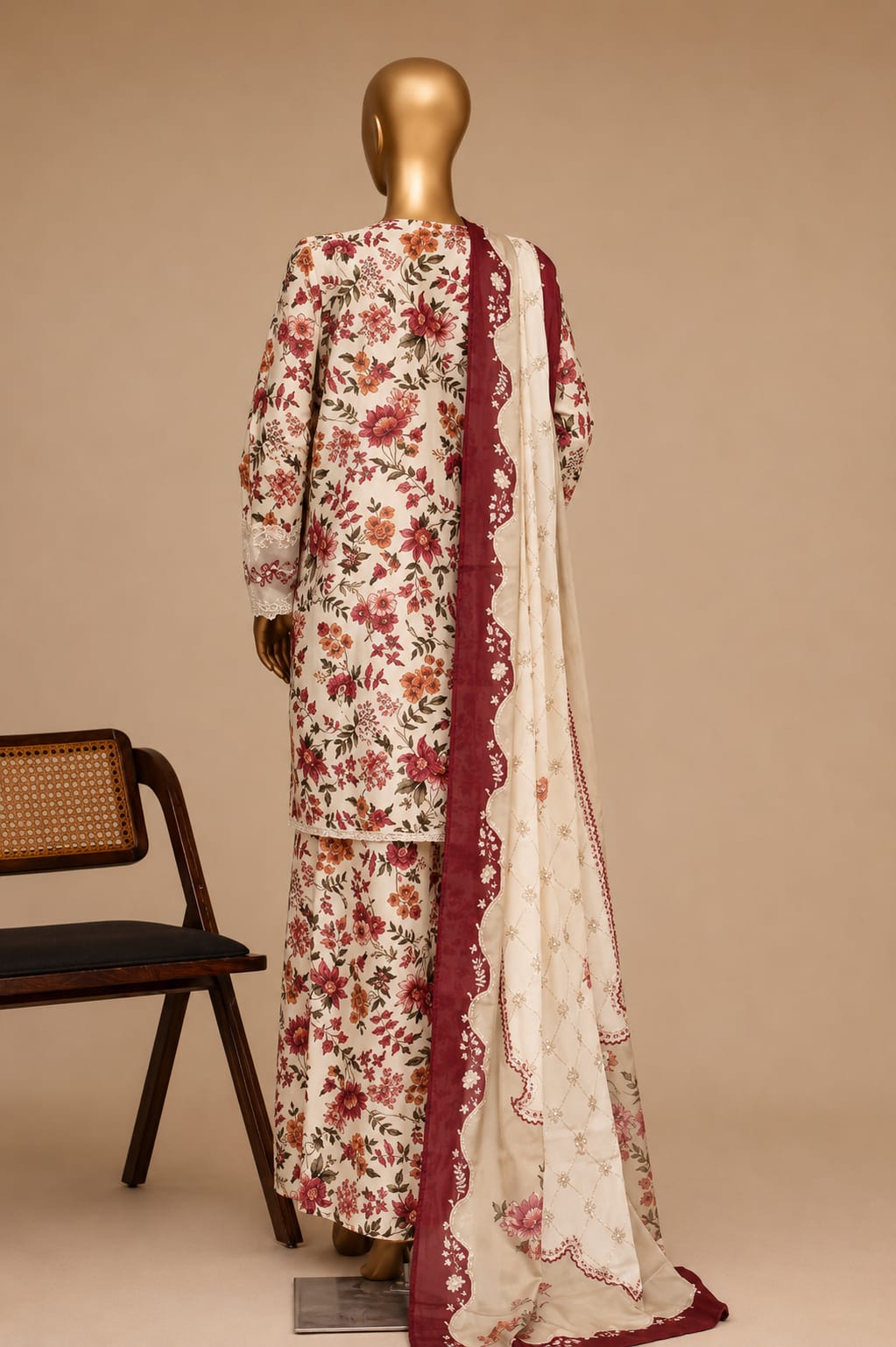 SADABAHAR Premium Floral 3-Piece Suit