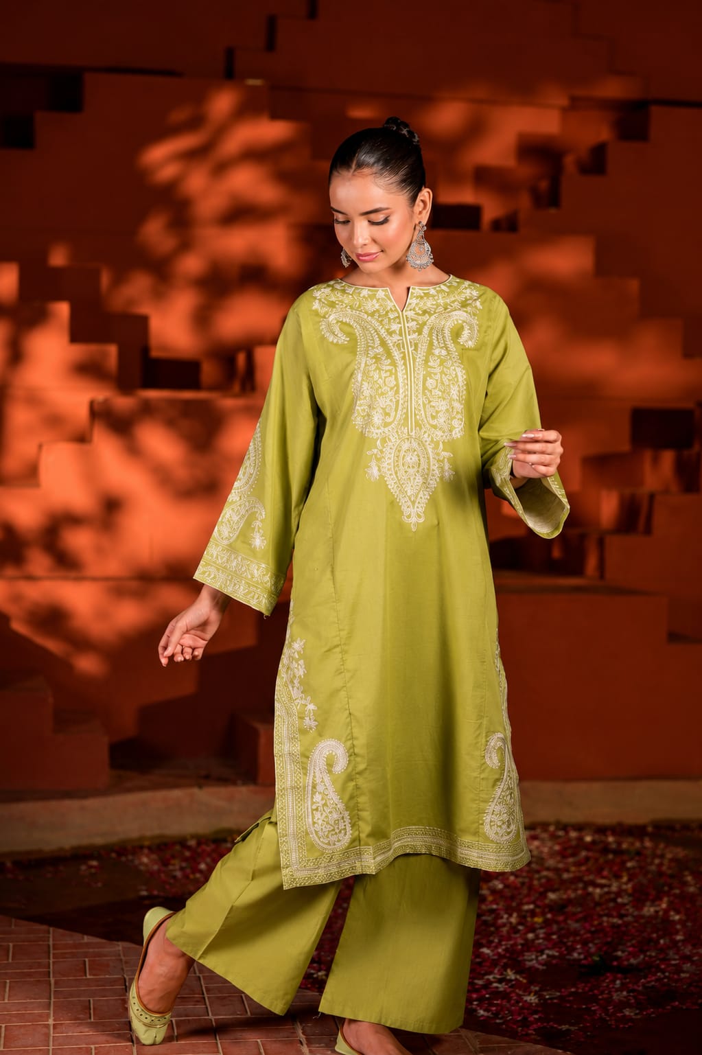 Noor-e-Olive | Premium Embroidered Co-Ord Set