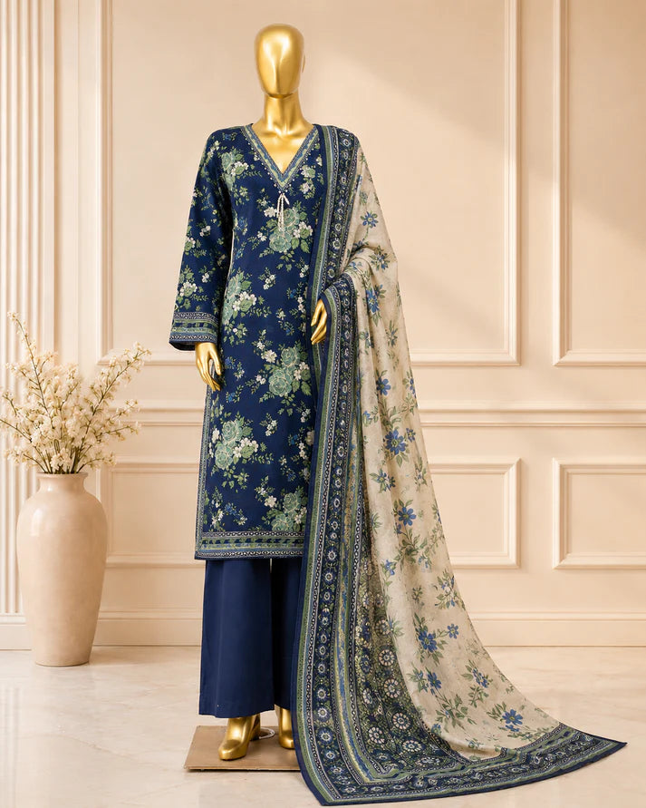 Azure Blossom – Premium Stitched 3-Piece Suit