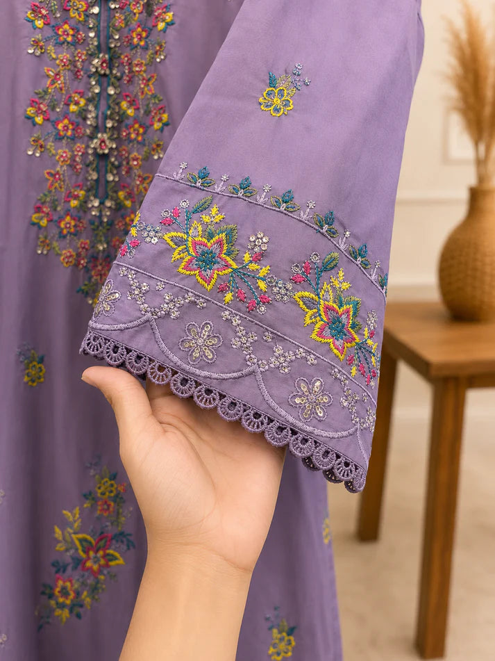 Lavender Bloom Luxe – Premium Embroidered 3 Piece Stitched Suit for Women | Luxury Festive & Eid Wear
