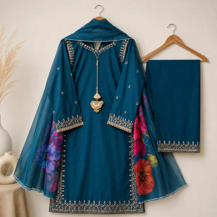 Teal Blue Premium 3-Piece Suit